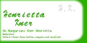 henrietta kner business card